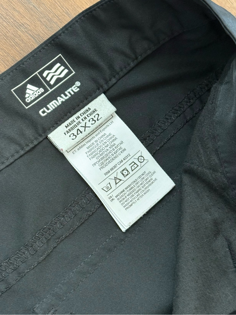 adidas Black Climalite Athletic Chinos